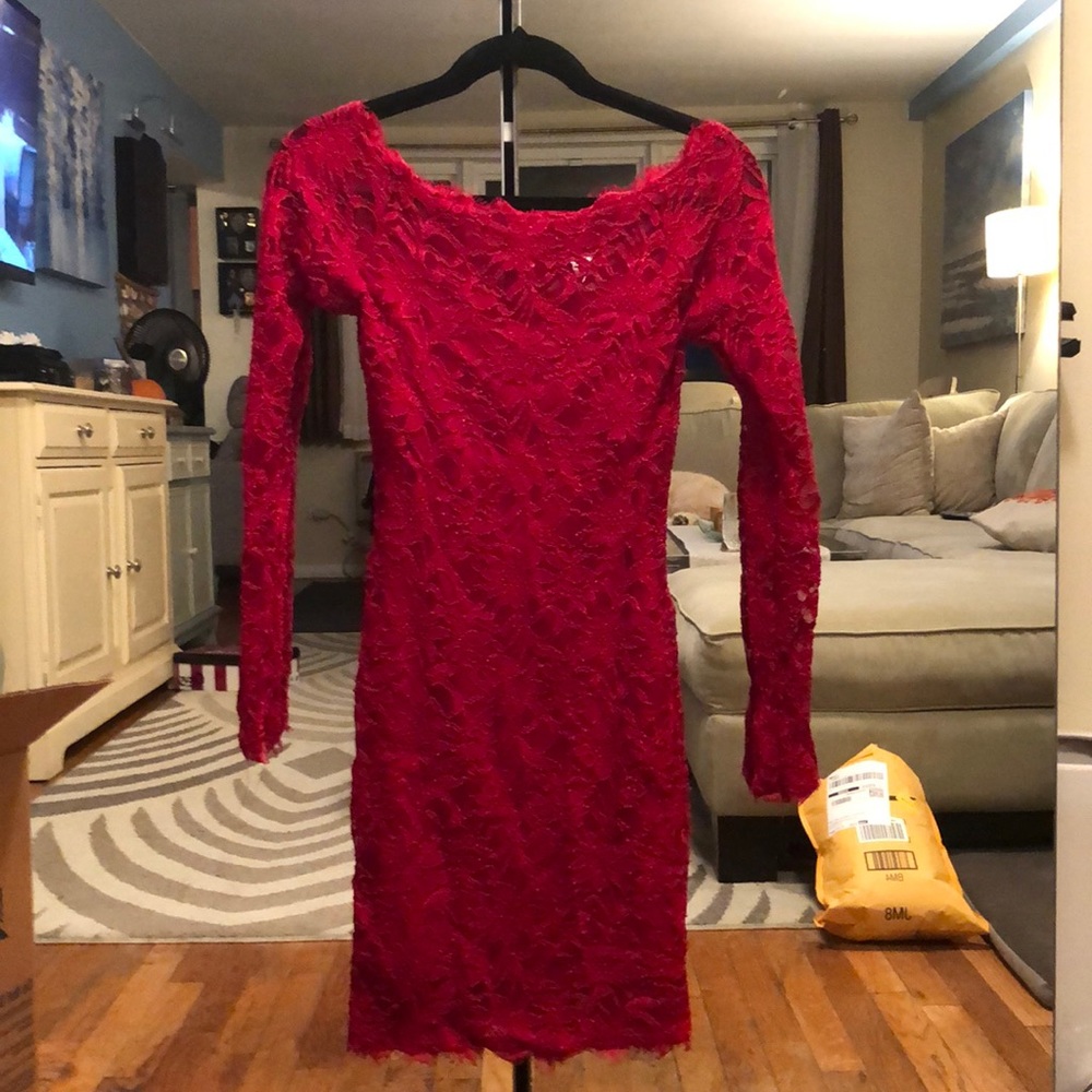 Red lace dress. Size Small.